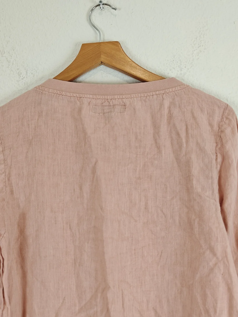 FLAX 100% Linen Pink Relaxed Fit Tunic Top | Coastal Cottagecore Boho Small - Picture 10 of 11